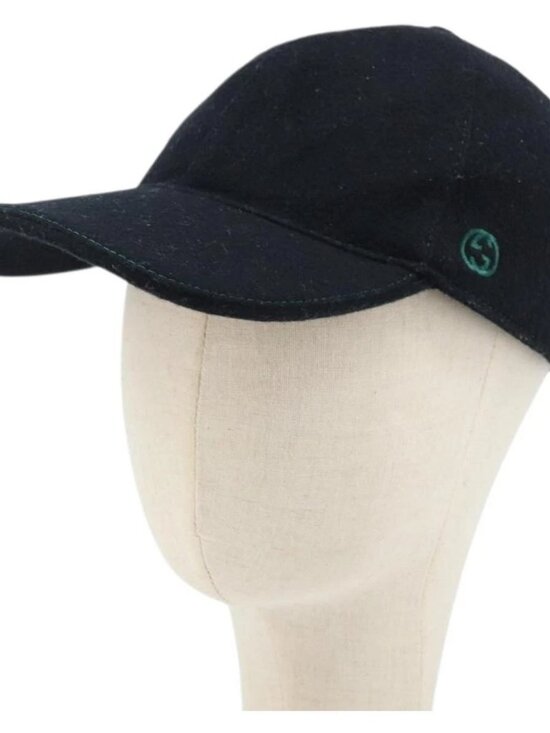 GUCCI Web Sherry Line Cap Wool L Black Red Green 353505 Auth am10816 main image 5